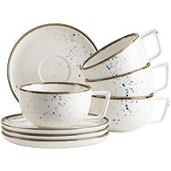 Mäser Coffee set 200 ml 8 pcs, white with blue dots PINTAR - Set of Cups