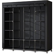 Massido MS-804 Large textile wardrobe black - Wardrobe