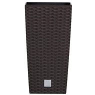 PROSPERPLAST Obal na kvetináč RATO SQUARE 17 × 17 × 32,4 cm, 3/7,2 l, tmavohnedý - Obal na kvetináč