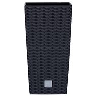 PROSPERPLAST Pot holder RATO SQUARE 17 x 17 x 32.4 cm, 3/7.2 l, anthracite - Decorative Planter