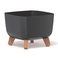 PROSPERPLAST Flowerpot GRACIA SQUARE, 24 x 24 x 18.7cm, anthracite - Flower Pot