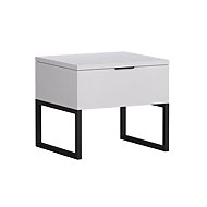 Matis Bedside table, white/black - Night Stand