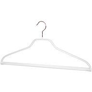 MAWA Metal non-slip hanger with Silhouette trouser bar, white, 10 pcs - Hanger