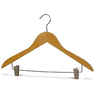MAWA Wooden Ergonomic Hanger Business with trouser clips, natural - Hanger