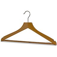 MAWA Profi wooden hanger with notches and trouser bar, natural - Hanger