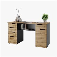 Cheapest furniture Work desk Nejby Gianni III, black/oak wotan - Writing Desk