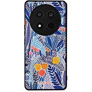 Mobiwear Glossy Honor Magic7 Lite 5G kék virágok fényes tok - Telefon tok