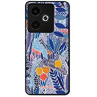 Mobiwear Glossy Glossy for Realme GT 7 - Blue flower - Phone Cover