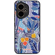 Mobiwear Glossy Honor 400 kék virágok fényes tok - Telefon tok