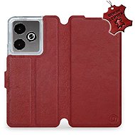 Mobiwear Flip Leather Booklet for Realme GT 7T - Dark Red - Phone Case