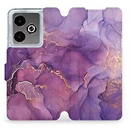 Mobiwear Flip Realme GT 7 lila márvány tok - Mobiltelefon tok
