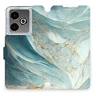 Mobiwear Flip Book for Realme GT 7 - Greenish Marble - Phone Case
