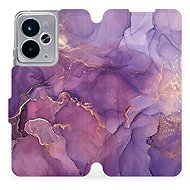 Mobiwear Flip Book for Realme 14T 5G - Purple Marble - Phone Case