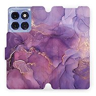 Mobiwear Flip Book for Motorola Edge 60 Pro - Purple Marble - Phone Case