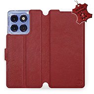 Mobiwear Flip Leather Booklet for Motorola Edge 60 Pro - Dark Red - Phone Case