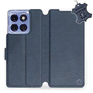 Mobiwear Flip Leather Book for Motorola Edge 60 Pro - Blue - Phone Case