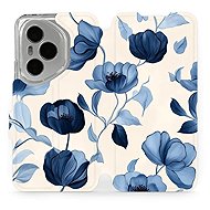 Mobiwear Flip Book for Honor 400 Pro - Blue Flowers - Phone Case