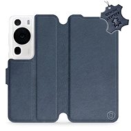 Kožené Mobiwear flip pro Huawei P60 Pro - Modré - L_NBS - Phone Case