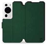 Mobiwear Soft Touch flip pro Huawei P60 Pro - Zelené & Černé - Phone Case