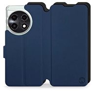 Mobiwear Soft Touch flip pro OnePlus 11 5G - Modré & Černé - Phone Case