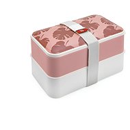 IRIS Barcelona Lunch Bento Box with cutlery - pink monstera - Lunch Box