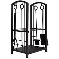 Verk 27138 Basket for wood and fireplace tools 30 × 40 × 74 cm black - Firewood Rack