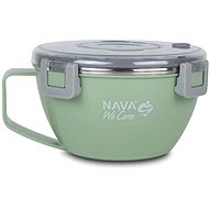 Nava Greece round stainless steel lunch box "We Care", green 850 ml - Lunch Box