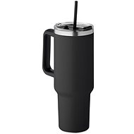 Scortland Drinking bottle with straw Nordic Tumbler black, stainless steel, 1200 ml with straw - Thermal Mug