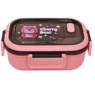 Verk 07333 Snack box with compartments and cutlery, pink - Lunch Box