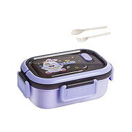 Verk 07333 Snack box with compartments and cutlery, purple - Lunch Box