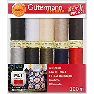 Gütermann Sewing Thread Set, 10pcs, 100m - Sewing Thread