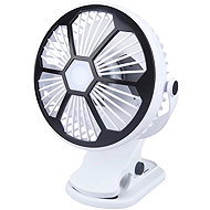 Verk 16034 Ventilátor s klipem USB, 1200 mAh, bíločerný - Fan