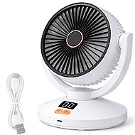 Verk 16046 Bezdrátový stolní ventilátor s časovačem, 9 W, USB-C, bílý - Fan