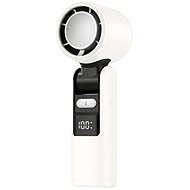 Verk 27703 Přenosný ventilátor s displejem a LED svítilnou, USB, 199 rychlostí, bílý - Fan
