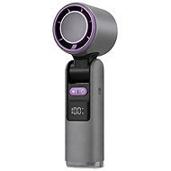 Verk 27703 Přenosný ventilátor s displejem a LED svítilnou, USB, 199 rychlostí, černý - Fan