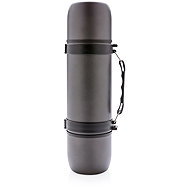 Swiss Peak Outdoorová termoska s ramenním popruhem, 700 ml, šedá - Thermos
