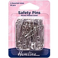 Hemline Spínací špendlíky 64 ks, stříbrné - Sewing Machine Accessory