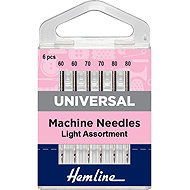 Hemline Universal Sewing Machine Needles, finer sizes 70-90, 6pcs - Sewing Machine Needles