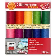 Gütermann Sewing Thread Set – 10pcs × 100m, Bright Colours - Sewing Thread