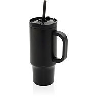 XD Design Stainless Steel Thermal Mug with Straw 480ml, Black - Thermal Mug