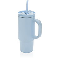 XD Design Stainless Steel Thermal Mug with Straw 480ml, Light Blue - Thermal Mug