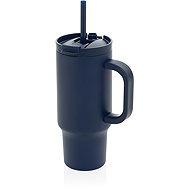 XD Design Stainless Steel Thermo Mug with Straw 480ml, Blue - Thermal Mug