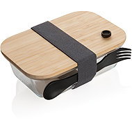 XD Design Glass Lunch Box with Cutlery 600ml, Transparent - Lunch Box