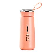 Leventi Glass Drinking Bottle 400ml with Protective Plastic Casing, Pink - Drinking Bottle