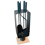 IQ garden Fireplace tool set with stand, 4 tools, black - Fireplace tools