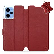 Mobiwear Kožený flip pro Xiaomi Redmi Note 12 5G - Tmavě červené - L_DRS - Phone Cover