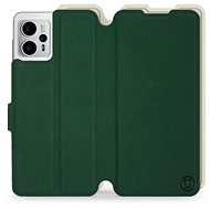 Mobiwear Soft Touch flip pro Motorola Moto G23 - Zelené & Béžové - Phone Cover