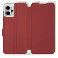 Mobiwear Soft Touch flip pro Motorola Moto G23 - Cihlové & Béžové - Phone Cover