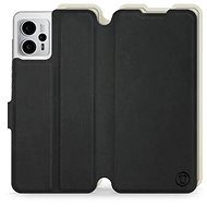 Mobiwear Soft Touch flip pro Motorola Moto G23 - Černé & Béžové - Phone Cover