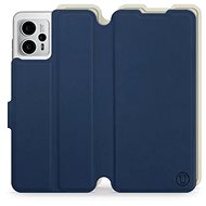 Mobiwear Soft Touch flip pro Motorola Moto G23 - Modré & Béžové - Phone Cover